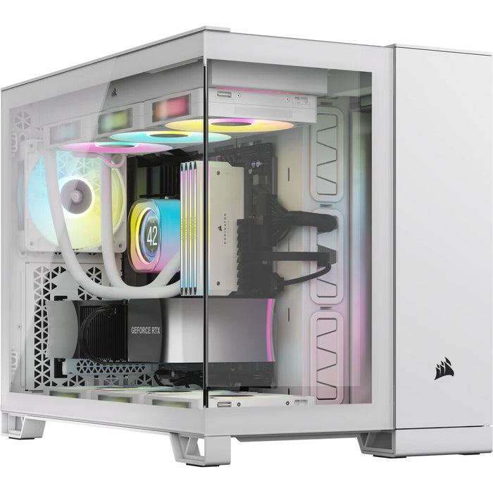 Corsair 2500X RGB Micro Tower PC Case White | Liquid Cooling Support