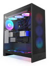 NZXT H7 Flow RGB Midi Tower PC Case Black | Liquid Cooling Support