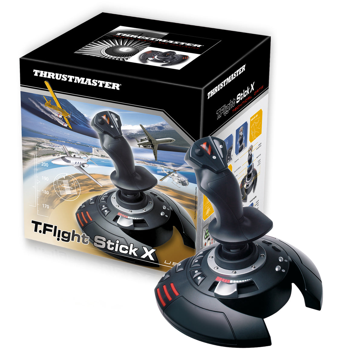 Thrustmaster T.Flight Stick X Black, Red, Silver USB Joystick Analogue PC, Playstation 3