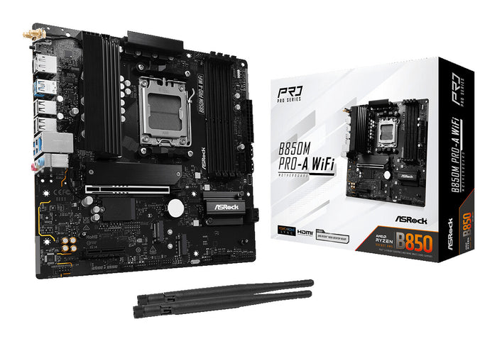 Asrock B850M Pro-A WiFi mATX Motherboard | AM5 | 4x DDR5 Slots | Wi-Fi 6E