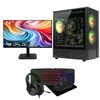 GTR Gaming Infinity Gaming PC Bundle |  AMD Ryzen 5 3400G | 1TB NVMe SSD | 16GB DDR4 3200MHz RAM | 500W PSU | 24" Gaming Monitor | Gaming Keyboard, Mouse Headset