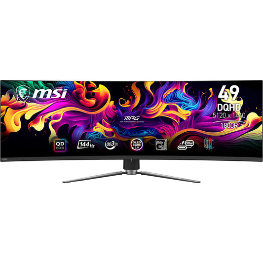 MSI MPG 491CQP QD-OLED 49" DQHD Curved Gaming Monitor | 5120 x 1440 144Hz USB-C HDMI DP