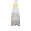 StarTech.com 50cm CAT6a Ethernet Cable - White - Low Smoke Zero Halogen (LSZH) - 10GbE 500MHz 100W PoE++ Snagless RJ-45 w/Strain Reliefs S/FTP Network Patch Cord
