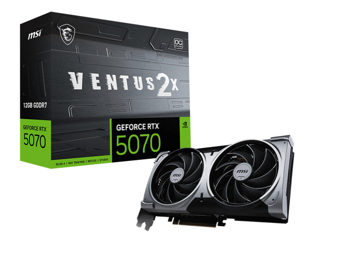 MSI GeForce RTX 5070 12 GB GDDR7 Overclocked Graphics Card | PCIe 5.0 | 3 x DP and 1 x HDMI | Active Cooling