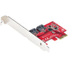 StarTech SATA PCIe Card - 2 Port PCIe SATA Expansion Card - 6Gbps - Full/Low Profile - PCI Express to SATA Adapter/Controller - ASM1061 Non-Raid - PCIe to SATA Converter