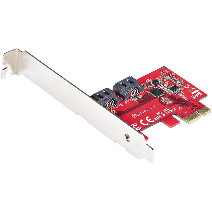 StarTech SATA PCIe Card - 2 Port PCIe SATA Expansion Card - 6Gbps - Full/Low Profile - PCI Express to SATA Adapter/Controller - ASM1061 Non-Raid - PCIe to SATA Converter