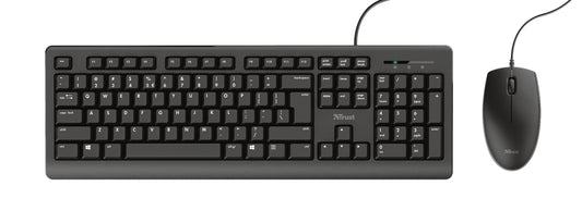 Trust Primo Keyboard | Wired, QWERTY, Black, Mouse Included