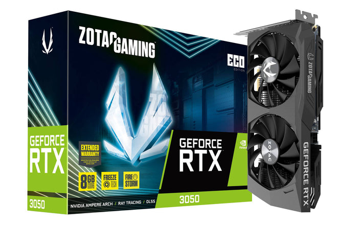 Zotac GeForce RTX 3050 8 GB GDDR6 Overclocked Graphics Card | PCIe 4.0 x8 | 3 x DP and 1 x HDMI | Active Cooling