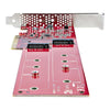 StarTech.com Dual M.2 PCIe SSD Adapter Card, PCIe x8 / x16 to Dual NVMe or AHCI M.2 SSDs, PCI Express 4.0, 7.8GBps/Drive, Bifurcation Required - Windows/Linux Compatible
