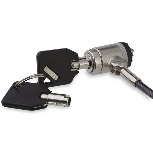 StarTech 6ft (2m) Laptop Cable Lock with Keys - Keyed Security Cable Lock for Compatible K-Slot Laptops, Desktops, Computers & Other Devices - Anti-Theft Vinyl Coated Steel Cable Lock