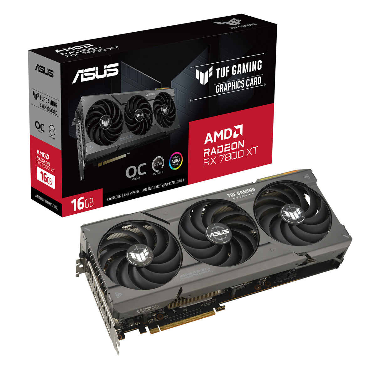 ASUS Radeon RX 7800 XT 16 GB GDDR6 Overclocked Graphics Card | PCIe 4.0 | 3 x DP and 1 x HDMI | Active Cooling