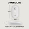 Logitech Pebble 2 M350s mouse Ambidextrous RF Wireless + Bluetooth Optical 4000 DPI
