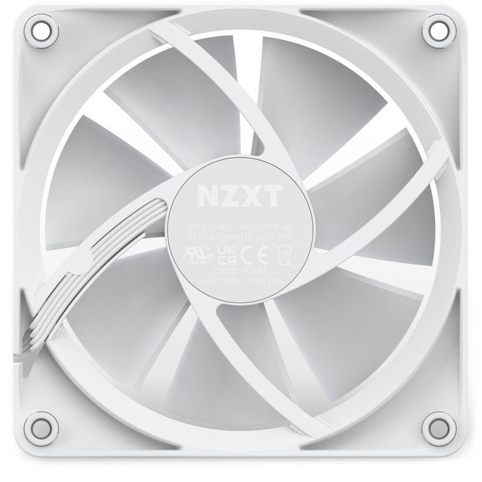 NZXT F120 RGB Case Fan | 120mm 1800 RPM 50.18 CFM RGB Fluid Dynamic Bearing (FDB) White