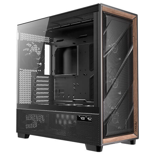 Antec FLUX PRO EUV ARGB Full Tower PC Case Black, Wood | Liquid Cooling Support