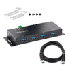 StarTech.com 4-Port Industrial USB 3.0 5Gbps Hub - Rugged USB Hub w/ ESD and Surge Protection - DIN/Wall/Desk Mountable USB-A Hub - USB Expander w/Locking Ports, Heavy Duty