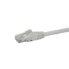 StarTech 100ft CAT6 Ethernet Cable - White CAT 6 Gigabit Ethernet Wire -650MHz 100W PoE RJ45 UTP Network/Patch Cord Snagless w/Strain Relief Fluke Tested/Wiring is UL Certified/TIA
