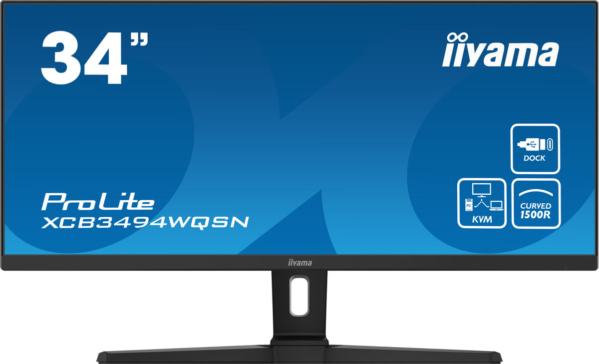 iiyama ProLite XCB3494WQSN-B1 34" UltraWide Quad HD Curved Monitor | 3440 x 1440 120Hz HDMI DP