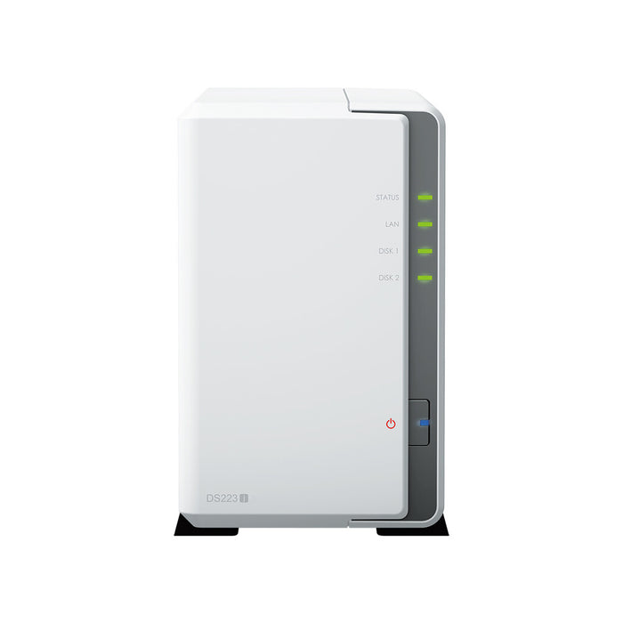 Synology DiskStation DS223J Desktop NAS with 2 x 4TB HAT3300 Drives | 2-bay, HDD & SSD, Realtek CPU, 1 GB GB RAM, 1 x LAN Ports