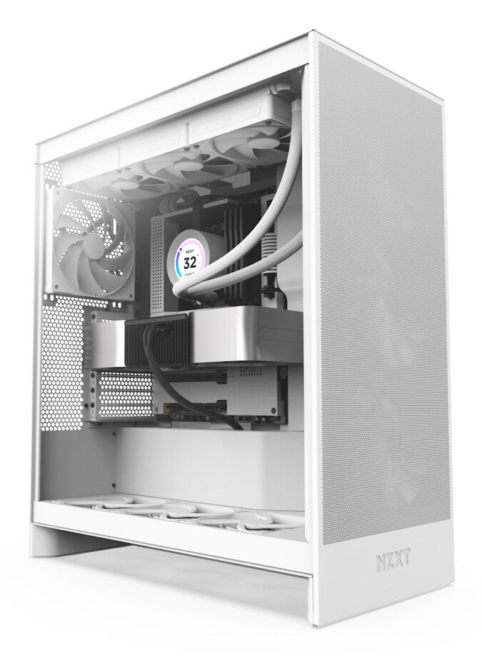 NZXT H7 Flow Midi Tower PC Case White | Liquid Cooling Support
