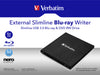 Verbatim External Slimline Optical Disc Drive Blu-Ray RW Black