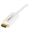 StarTech 6ft (2m) Mini DisplayPort to HDMI Cable - 4K 30Hz Video - mDP to HDMI Adapter Cable - Mini DP or Thunderbolt 1/2 Mac/PC to HDMI Monitor - mDP to HDMI Converter Cord - White