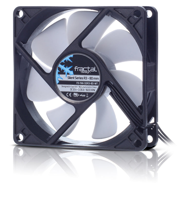 Fractal Design Silent Series R3 80 mm Case Fan | 80mm 1600 RPM 20.2 CFM Black