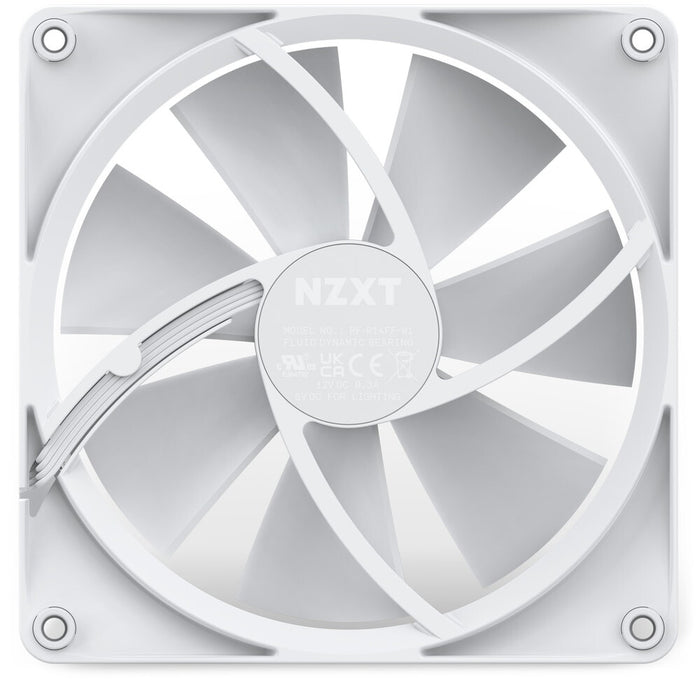 NZXT F140 RGB Case Fan | 140mm 1800 RPM 24.85 CFM RGB Fluid Dynamic Bearing (FDB) White