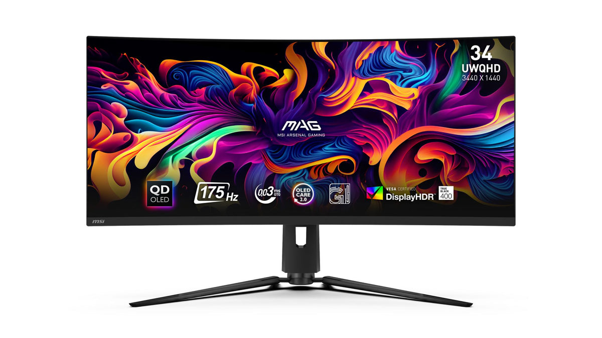 MSI MAG 341CQP QD-OLED computer monitor 86.4 cm (34") 3440 x 1440 pixels UltraWide Quad HD QDOLED Black