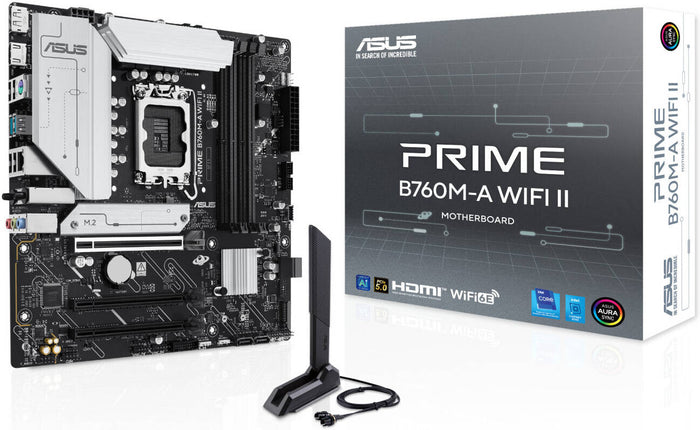 ASUS PRIME B760M-A WIFI II mATX Motherboard | LGA1700 | 4x DDR5 Slots | Wi-Fi 6E