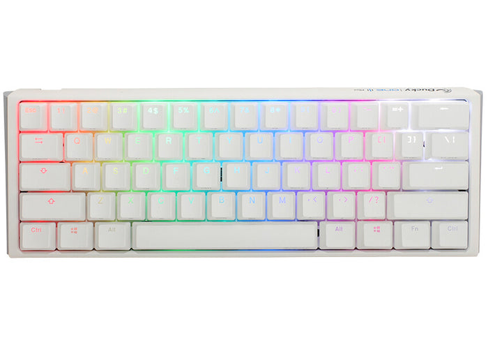 Ducky One3 Pure White Mini Mechanical Gaming Keyboard | Wired, White, Backlit