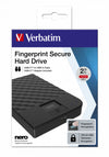 Verbatim Fingerprint Secure Portable Hard Drive 2TB 2 TB Encrypted External HDD | USB 3.2  Black