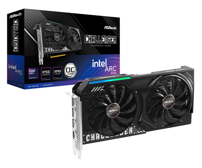 Asrock Arc B580 12 GB GDDR6 Overclocked Graphics Card | PCIe 4.0 x8 | 3 x DP and 1 x HDMI | Active Cooling