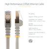 StarTech.com 7m CAT6a Ethernet Cable - 10 Gigabit Shielded Snagless RJ45 100W PoE Patch Cord - 10GbE STP Network Cable w/Strain Relief - Grey Fluke Tested/Wiring is UL Certified/TIA