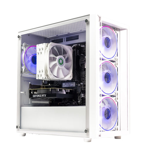 GTR Gaming PC | Intel Core i5 12400F | RTX 3050 6GB | 16GB DDR4 RAM | 1TB NVMe SSD | 500W 80+ Bronze PSU | Windows 11 | Wi-Fi - ARGB Glass-White Case