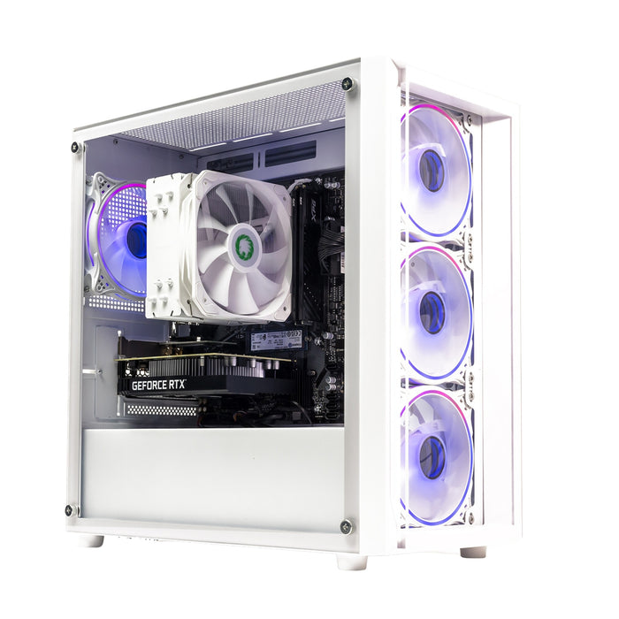 GTR Gaming PC | Intel Core i5 12400F | RTX 5060 Ti 8GB | 16GB DDR4 RAM | 1TB NVMe SSD | 600W 80+ Bronze PSU | Windows 11 | Wi-Fi - ARGB Glass-White Case