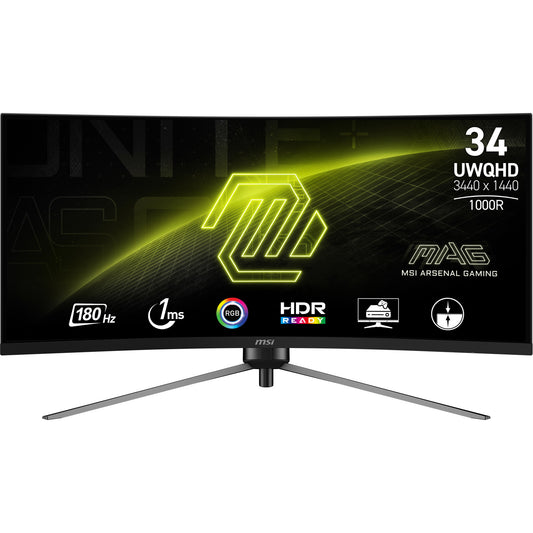 MSI MAG 345CQR 34" UltraWide Dual Quad HD Curved Gaming Monitor | 3440 x 1440 180Hz 1ms HDMI DP