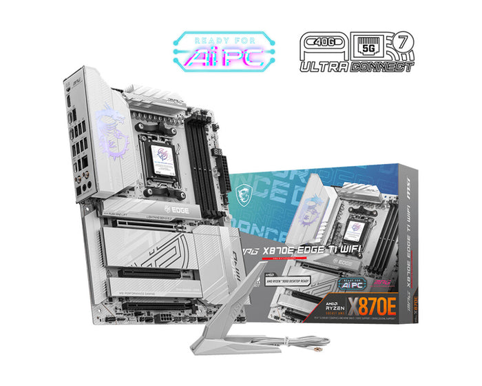 MSI MPG X870E EDGE TI WIFI ATX Motherboard | AM5 | 4x DDR5 Slots | Wi-Fi 7