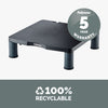 Fellowes Computer Monitor Stand with 3 Height Adjustments - Standard Monitor Riser with Cable Management - Ergonomic Adjustable Monitor Stand for Computers - Max Weight 27KG/Max Size 21" - Graphite