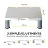 Fellowes Computer Monitor Stand with 3 Height Adjustments - Standard Monitor Riser with Cable Management - Ergonomic Adjustable Monitor Stand for Computers - Max Weight 27KG/Max Size 21" - Platinum