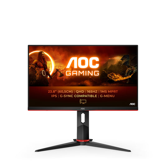 AOC G2 Q24G2A/BK 24" Quad HD Gaming Monitor | 2560 x 1440 165Hz HDMI DP