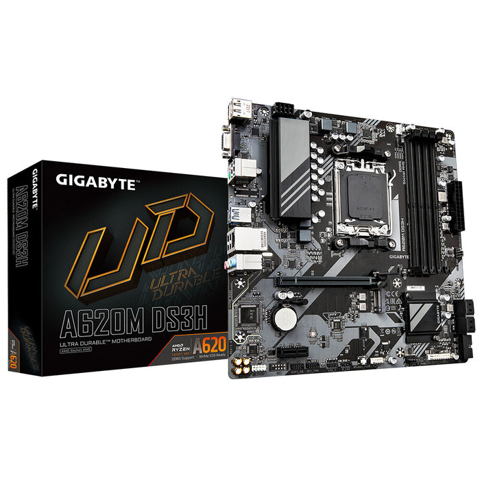 Gigabyte A620M DS3H (rev. 1.0) mATX Motherboard | AM5 | 4x DDR5 Slots