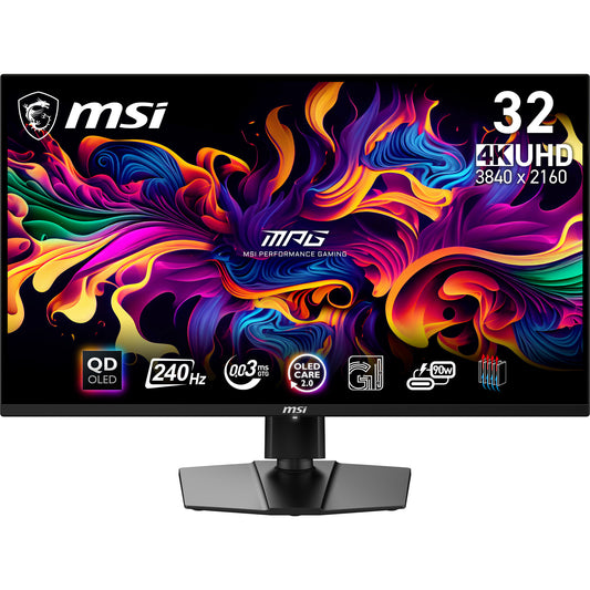 MSI MPG 321URX QD-OLED 32" 4K Ultra HD Gaming Monitor | 3840 x 2160 240Hz 1ms USB-C HDMI DP