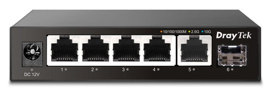 DrayTek VSQ60X-K network switch Unmanaged L2 2.5G Ethernet (100/1000/2500) Black