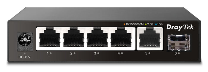 DrayTek VSQ60X-K network switch Unmanaged L2 2.5G Ethernet (100/1000/2500) Black
