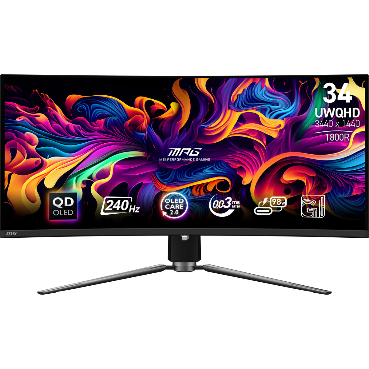 MSI MPG 341CQPX QD-OLED 34" UltraWide Quad HD Gaming Monitor | 3440 x 1440 240Hz HDMI DP