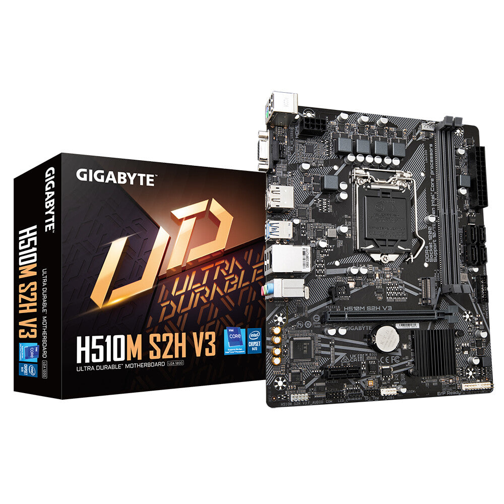 Gigabyte H510M S2H V3 (rev. 1.0) micro ATX Intel Motherboard | LGA1200 Socket - 2 x DDR4 Memory Slots