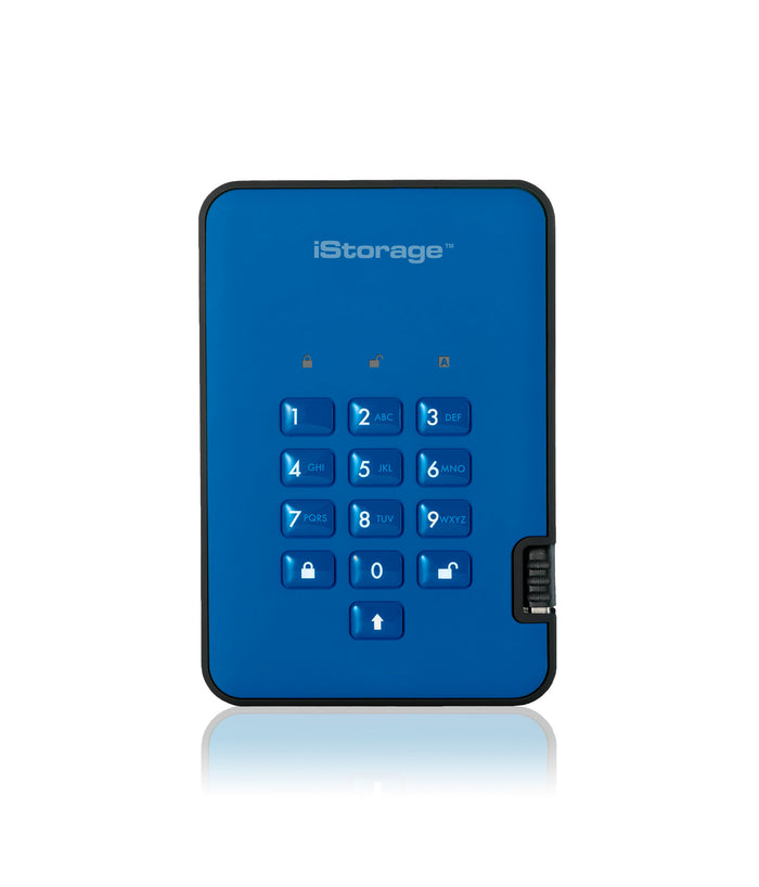 iStorage diskAshur2 1 TB Encrypted External HDD | USB 3.2  Blue
