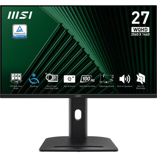 MSI Pro Pro MP275QPG 27" Wide Quad HD Monitor | 2560 x 1440 100Hz HDMI DP