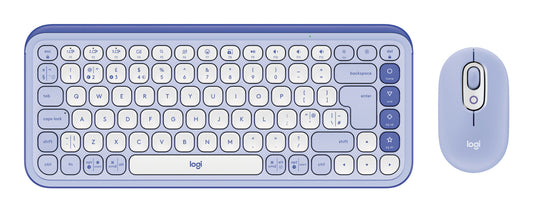 Logitech POP Icon Combo Keyboard | Wireless, QWERTY, Lilac, Mouse Included