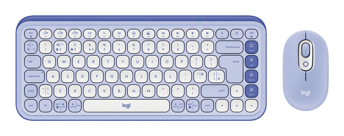 Logitech POP Icon Combo Keyboard | Wireless, QWERTY, Lilac, Mouse Included